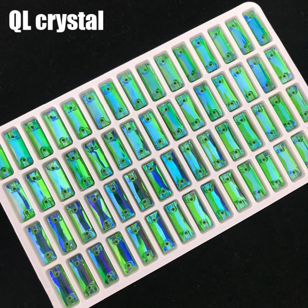 Все размеры павлин цвет AB длинная полоса ПРИШИТАЯ Кристальные Стразы плоская