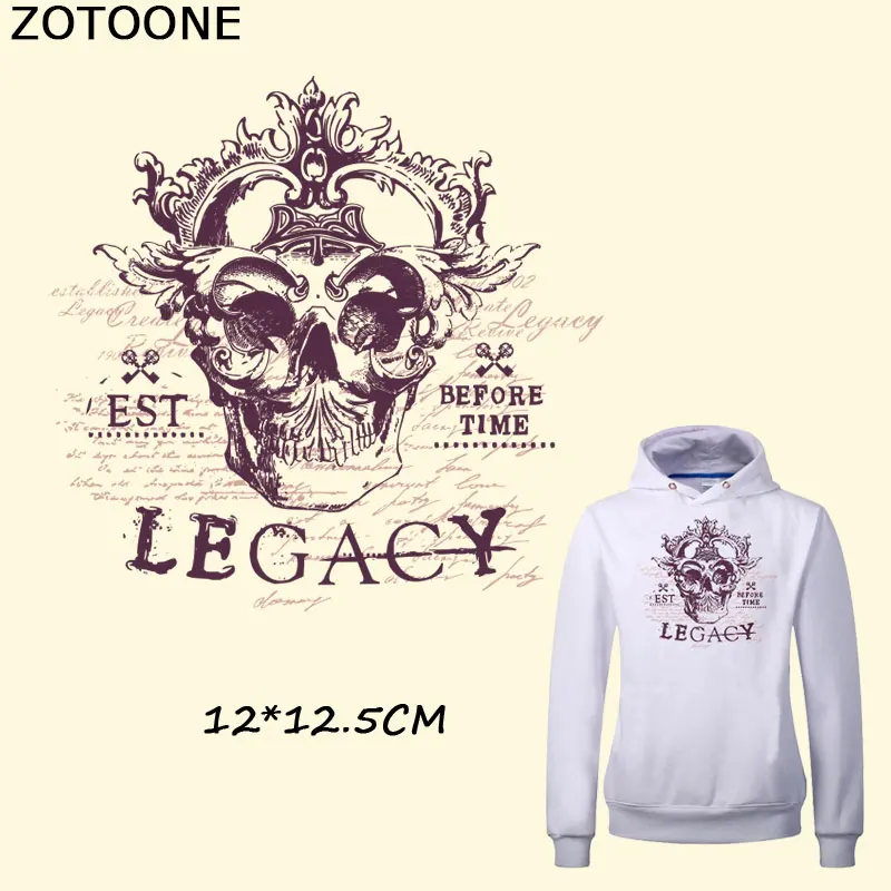 ZOTOONE Череп Король LEGACY одежда патчи A level моющиеся DIY Аксессуары украшение железо на