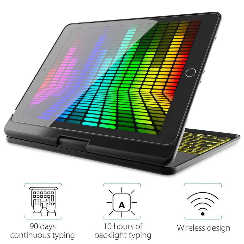 Чехол клавиатура для iPad Air 3 10 5 2019 поворот беспроводная с подсветкой Bluetooth чехол