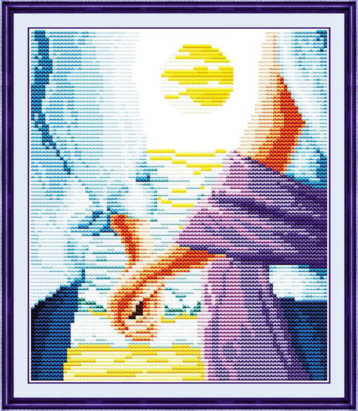

Blue Love cross stitch kit people lover sea 18ct 14ct 11ct count print canvas stitches embroidery DIY handmade needlework