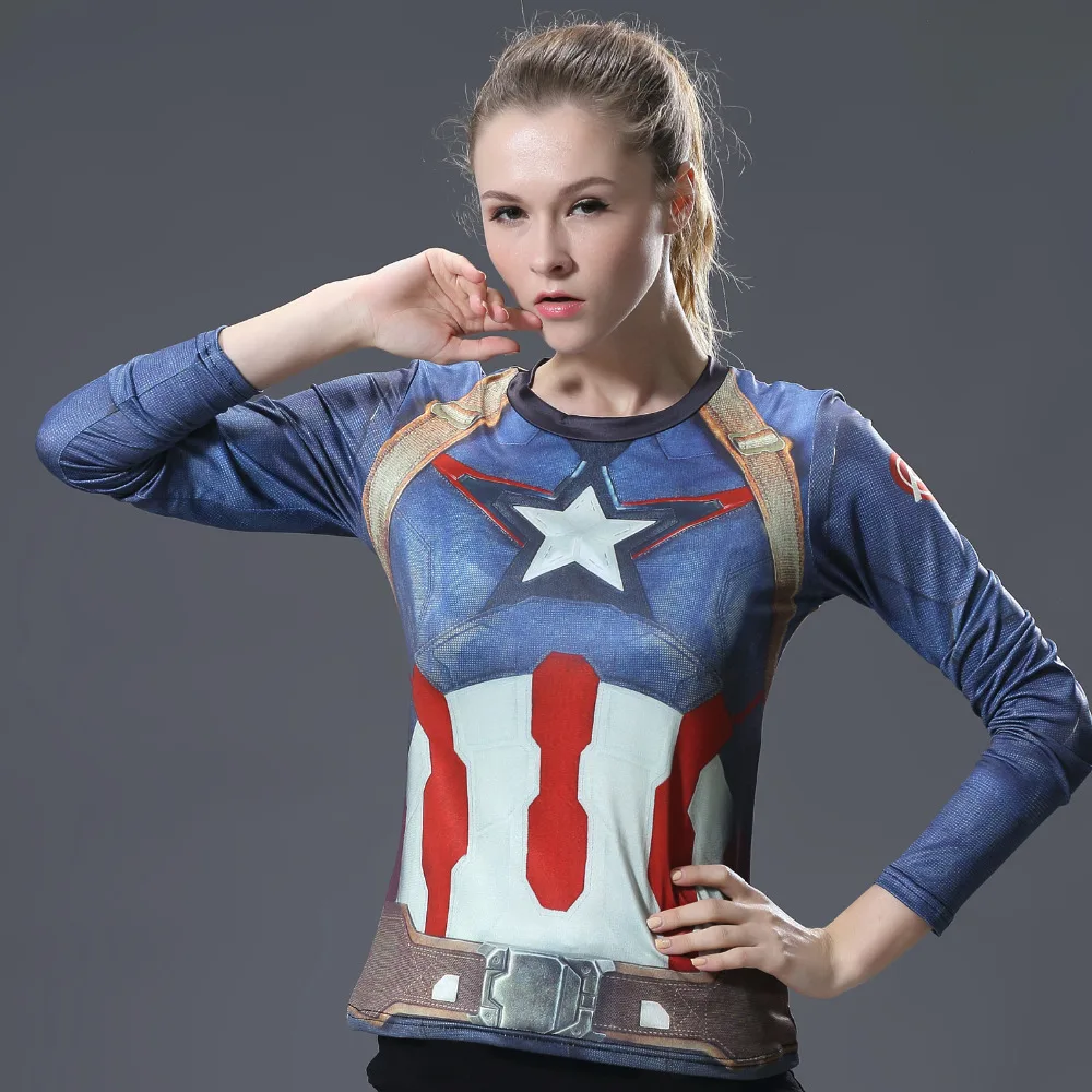 Женская тренировочная футболка для бега боди костюм Марвел Супермен/Бэтмен с