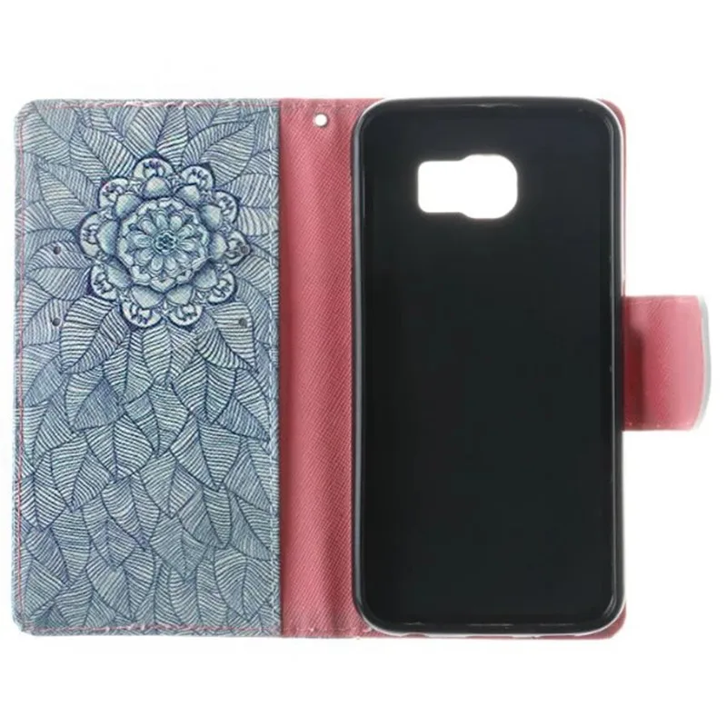 Colour Decoration Flip Kickstand Leather Case For Samsung Galaxy S6 Wallet Phone Bag Cover Edge Cases |
