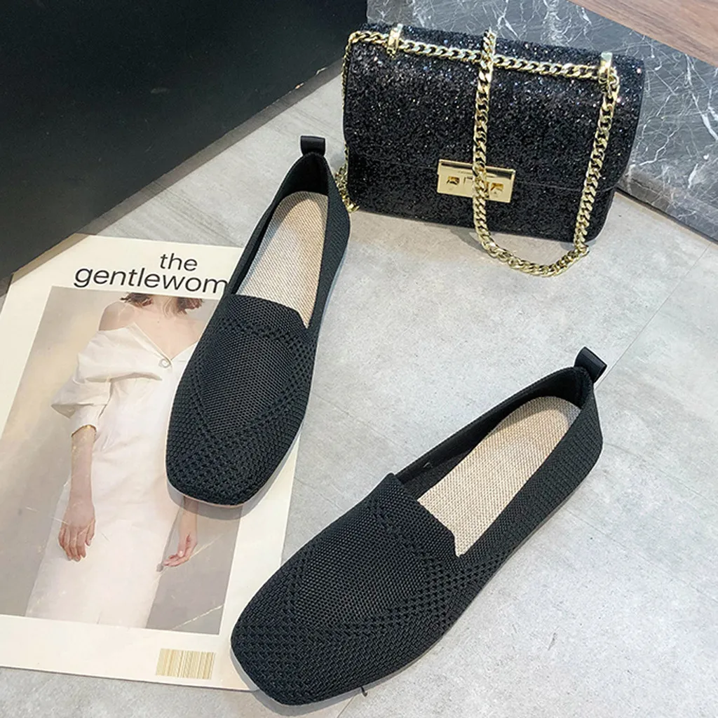 Женские лоферы; chaussures femme; обувь на платформе; дышащая тканая обувь на плоской подошве; женская обувь; Zapatos De Mujer; женская обувь с квадратным носком