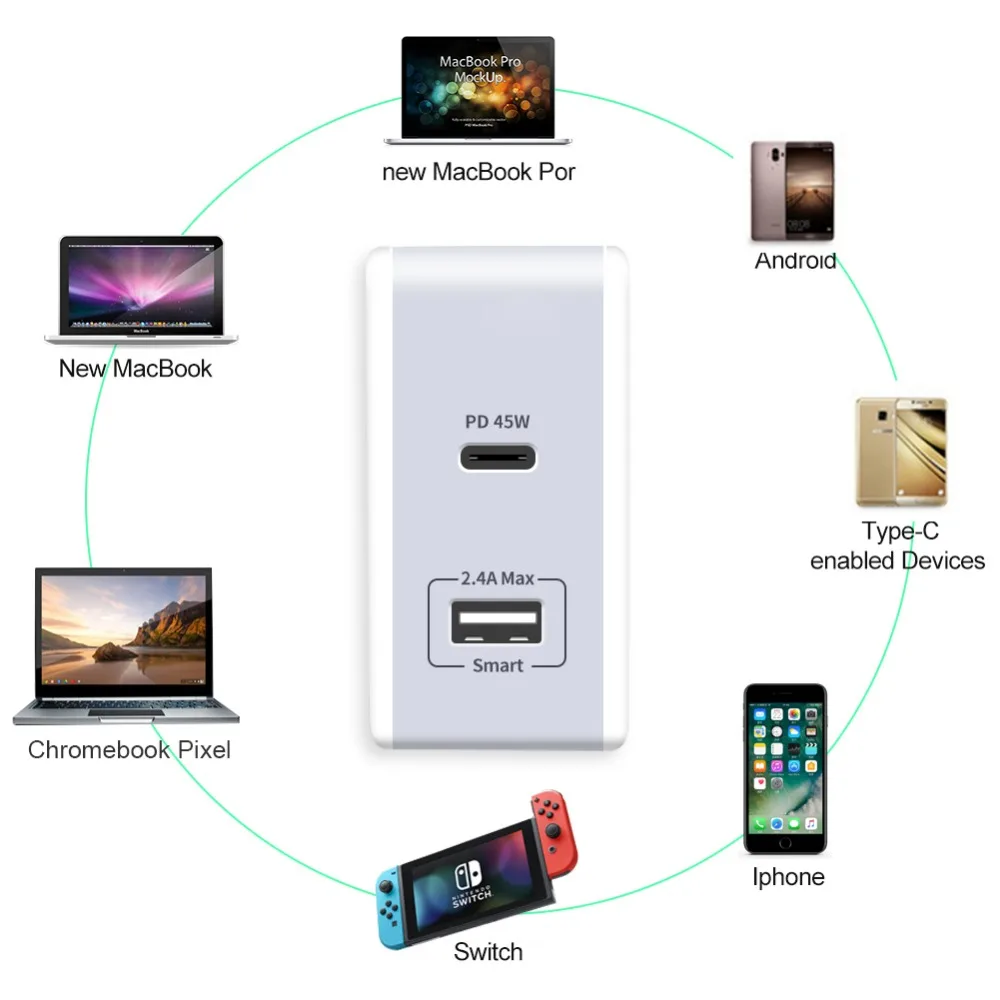 Yojock USB C PD зарядное устройство USB-C Тип 57 Вт Мощность доставка быстрая зарядка 3 0 Для