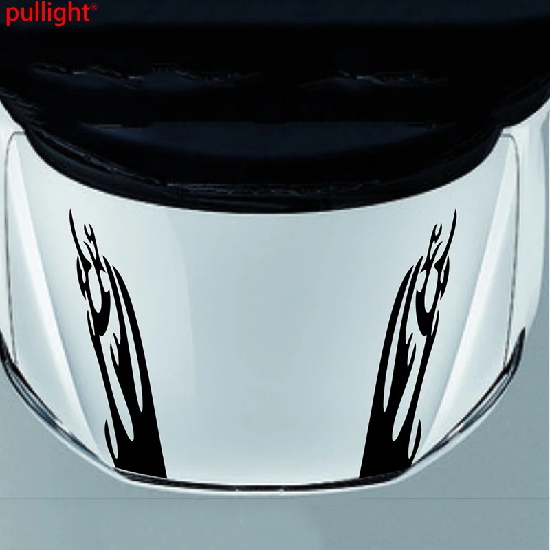 1 pair Car Racing Flames Sport Hood Decals Vinyl Decor sticker | Автомобили и мотоциклы