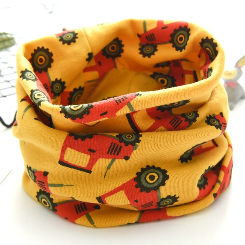 truck yellow "из хлопчатобумажной ткани для мальчиков и девочек, шарф для девочек, для мальчиков Слюнявчики осень-зима теплые детские воротники шеи-хомут с круглым воротником для мальчиков и девочек шейный платок - Цвет: truck yellow