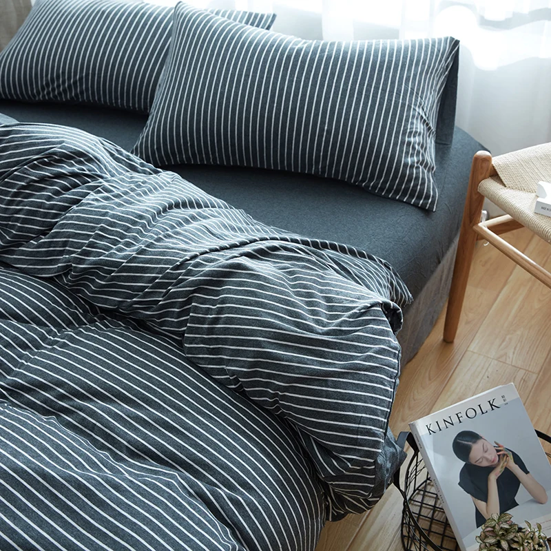 Комплект постельного белья для мужчин и женщин 100% хлопок трикотажная ткань 4 шт. в