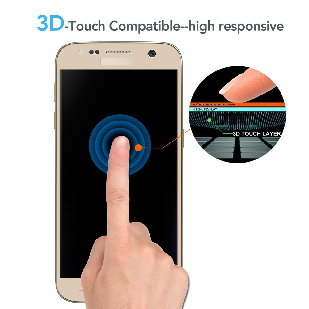 Опции Премиум изогнутое закаленное стекло для защиты экрана чехол Samsung S7 S6 S5 S8 A3 5 7