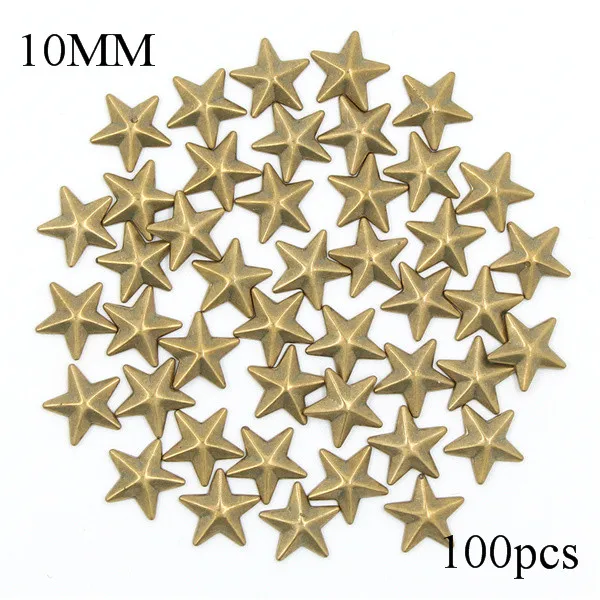 Bronze 100 шт красочные звезды горячей фиксации заклепки на одежде DIY 10 мм медь исправление стразы аксессуары в стиле панк Rhinestuds для обуви сумка - Цвет: Bronze