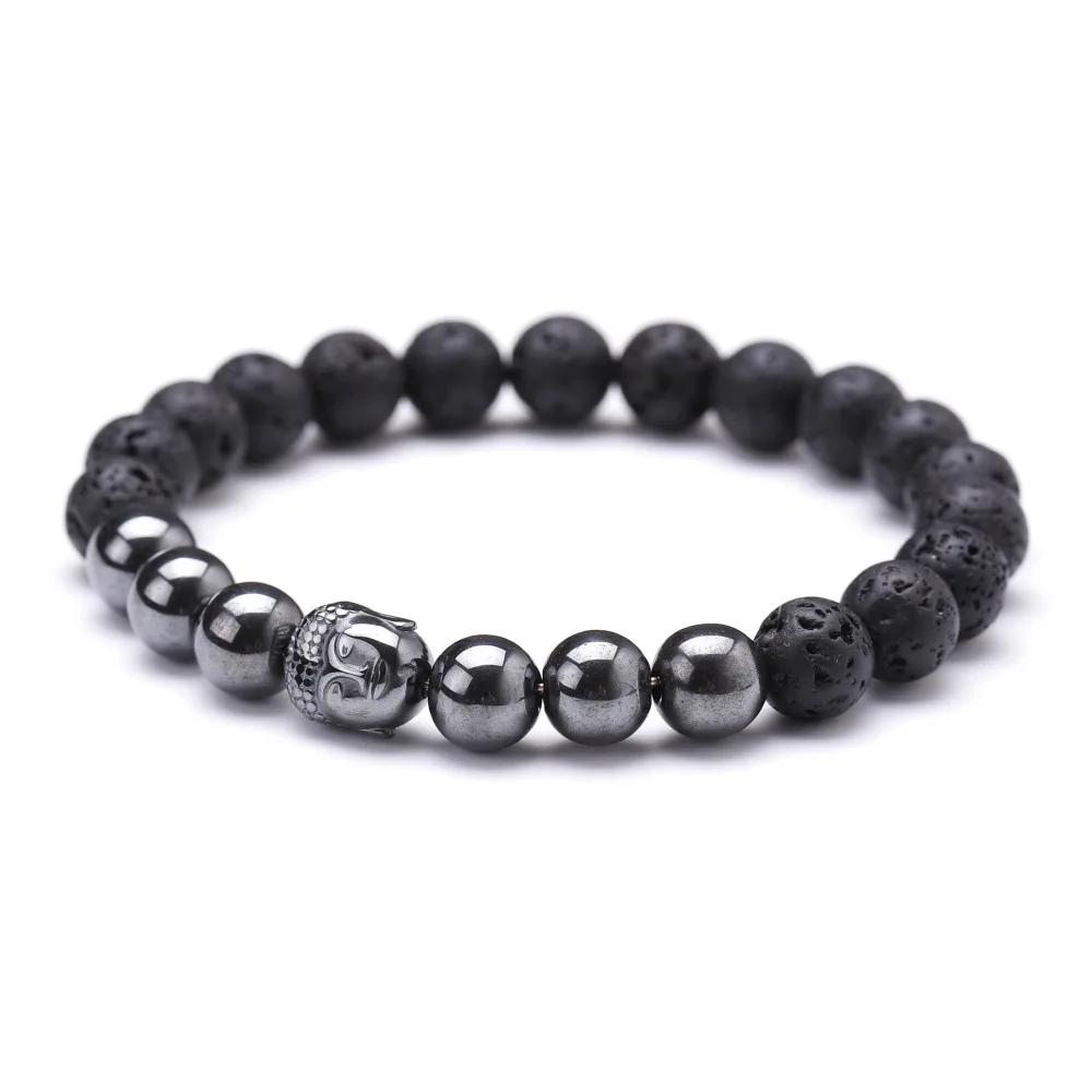 Гематит голова Будды бусины из вулканического камня диффузор эфирного масла для