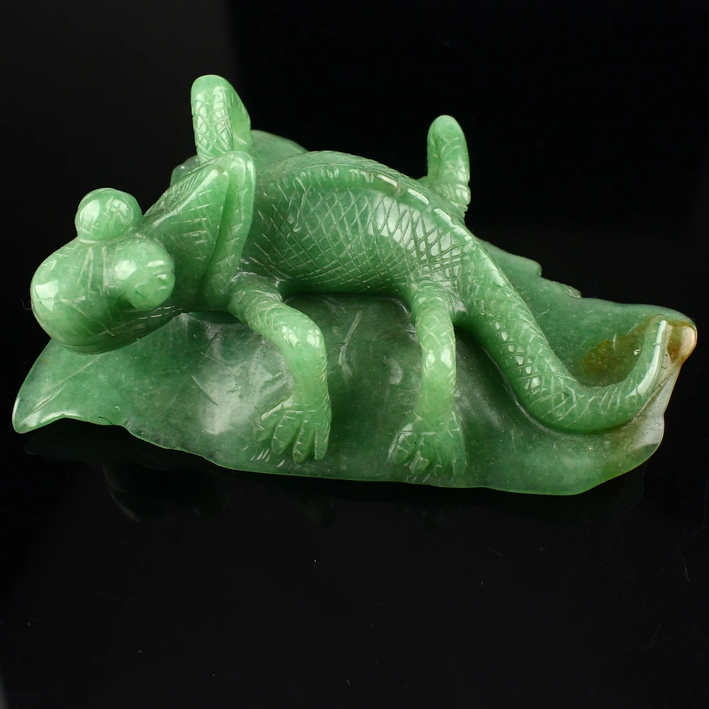 1442 Carved Aventurine Chameleon 5.3&quot Figurine Room &amp Garden Car Decoration | Украшения и аксессуары