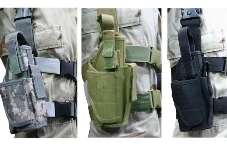 

Tactical Drop Leg Pistol Holster Pouch Bag Green free shipping
