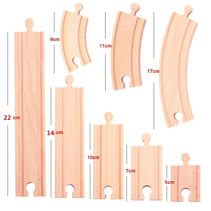DIY Wooden Railway Straight and Curved Expansion Track Motorized Electric Diecast Trains Set |