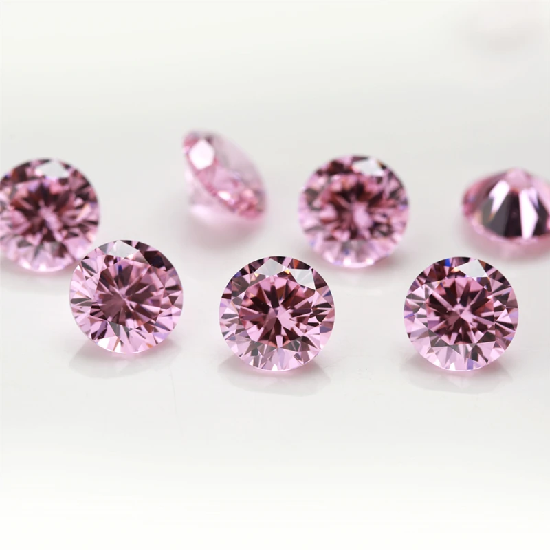 1000 шт 0 8 ~ 4 мм 5A CZ камень розовый круглый кубический цирконий драгоценные камни