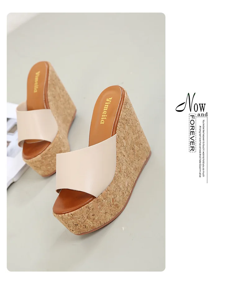 Обувь на платформе; женские шлепанцы; zapatos mujer; коллекция года; модные женские шлепанцы; удобная обувь на танкетке; лоферы; сандалии; Цвет абрикосовый, черный