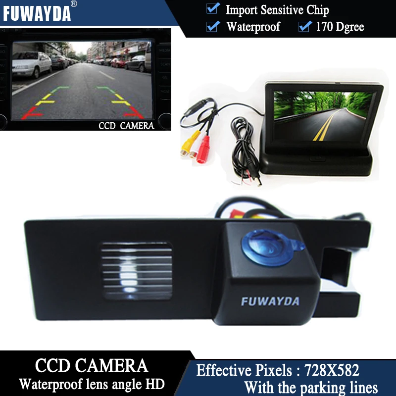 

FUWAYDA CCD Car Rear View Camera for OPEL Astra H/Corsa D/MerivaA/Vectra C/Zafira B,FIAT Grande+4.3Inch foldable LCD TFT Monitor