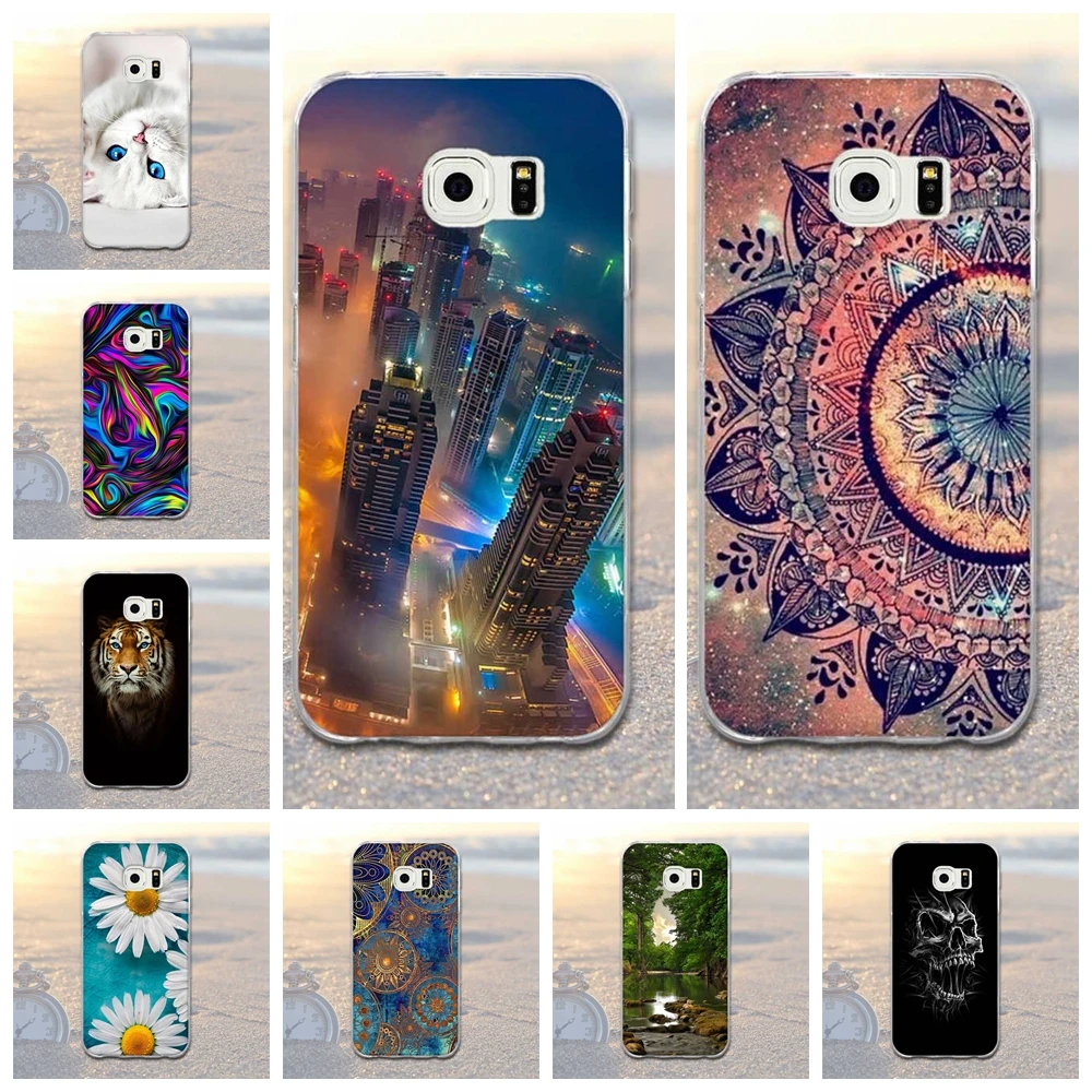 Новый мягкий чехол из ТПУ с принтом &quotдля Galaxy S 6 Edge G925 5 1 дюймовый усиленный