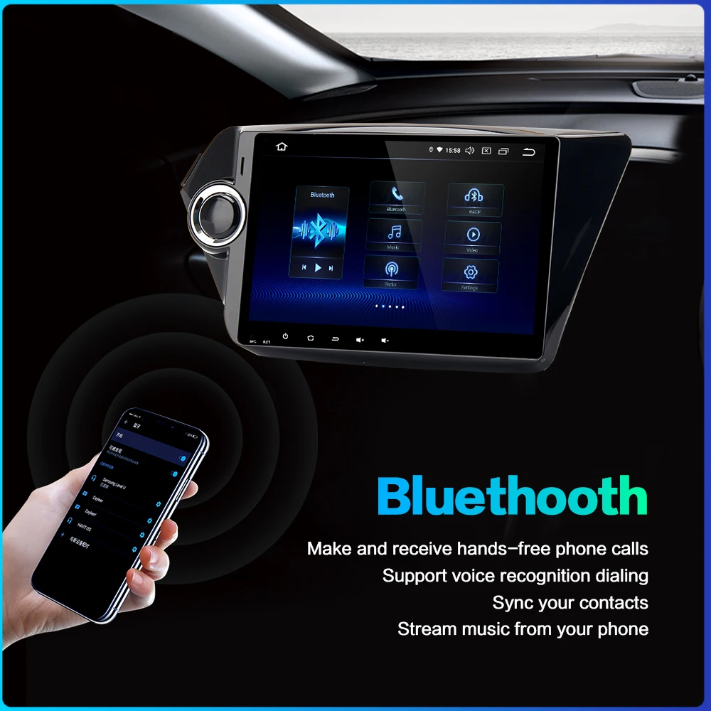 Dasaita 9 &quotIPS автомобильный Android 10 0 2 Din радио GPS для KIA K2 Rio 2012 2016 Bluetooth DSP аудио 64 Гб