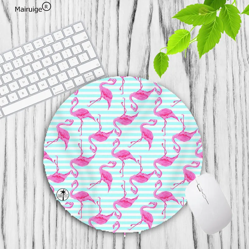 Mairuige Big Promotion Pink Flamingo Beautiful Anime Speed Mouse Mat Soft Rubber Professional Gaming Round Pad 200X200X2MM | Компьютеры и