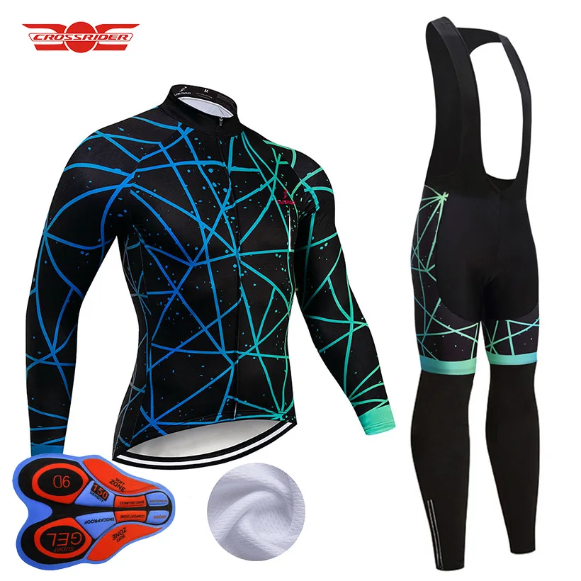 Crossrider Зимний Велоспорт Джерси костюм велосипедиста MTB одежда Ropa Maillot Ciclismo для мужчин забавная термальная флисовая велосипедная одежда