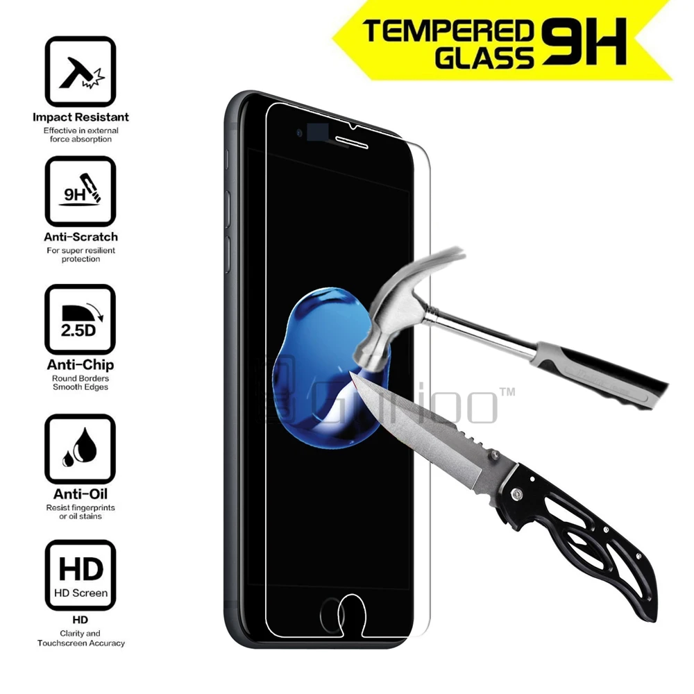 Защитная пленка для экрана из закаленного стекла Apple iPhone 4 4S 5 5S 5C SE 6 6S 7 Plus Защита от