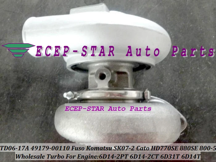 TD06 17A Турбокомпрессор 49179 00110 для Mitsubishi Fuso TRUCK SK07 2 Kato HD770SE 880SE CATO 800 5 экскаватор 6D31T