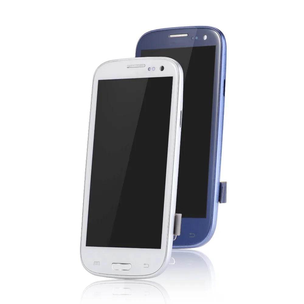 Дисплей для SAMSUNG Galaxy S3 LCD i9301 i9308i i9301i в сборе с тачскрином на рамке белый синий
