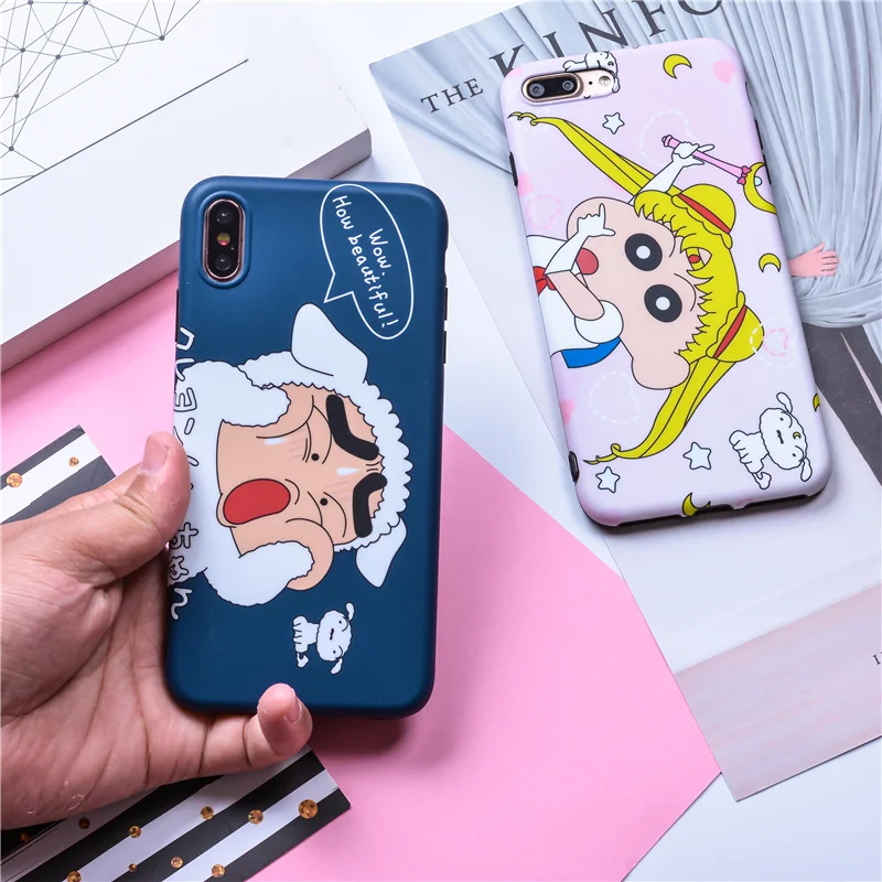 Сейлор Мун узор Забавный карандаш Shinchan IMD Телефон чехол для iPhone 6 S 8 7 Plus XR X мягкий