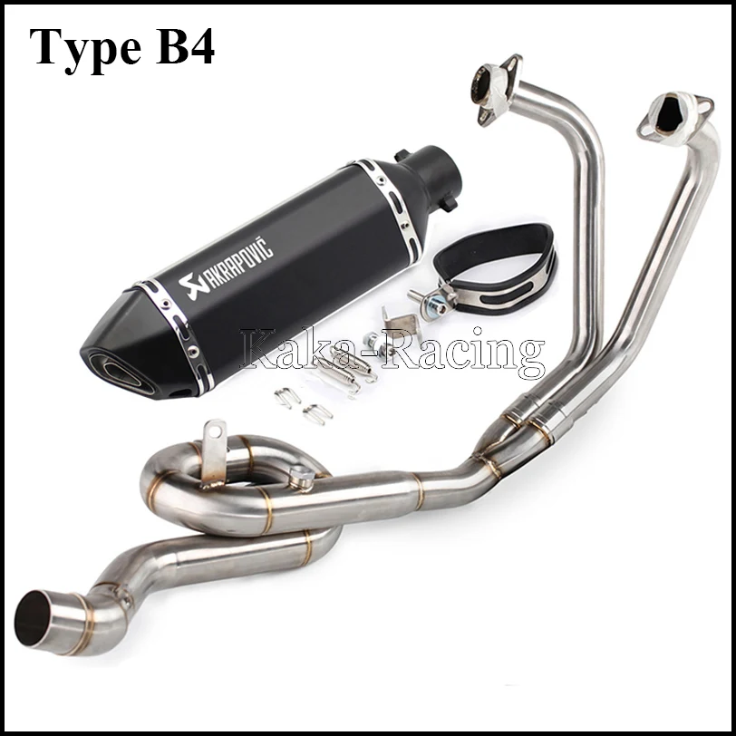 Type B4 MT03 Akrapovic глушитель выхлопной трубы мотоцикла полная система скольжения на переднюю ссылку трубы для Yamaha YZF R3 R25 - Цвет: Type B4