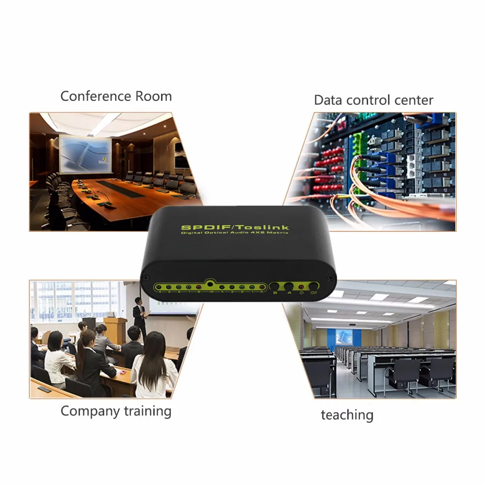 4x2 Matrix Switch Switcher Splitter SPDIF TOSLINK Digital Optical Audio Adapter Remote Control For Player DVD VCD Free Shipping |