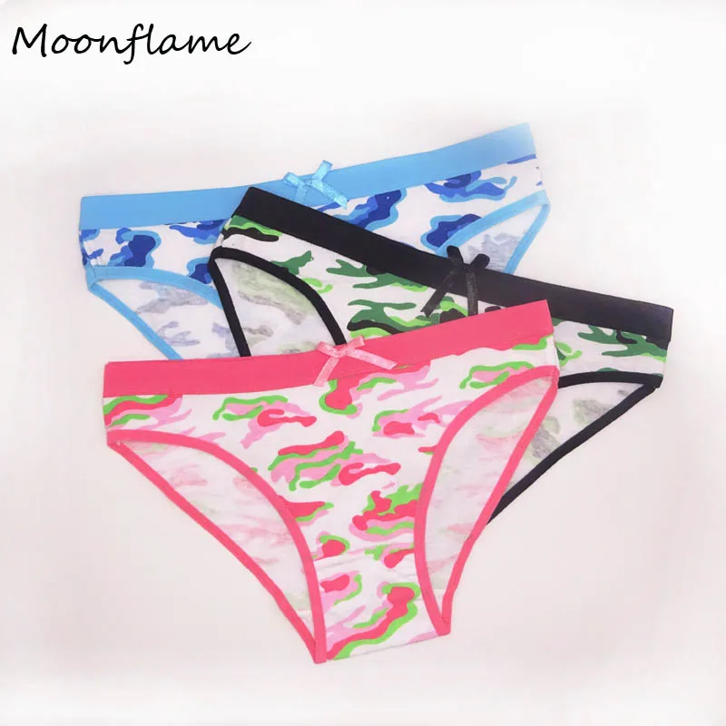 Moonflme 3 шт./лот женское нижнее белье с принтом женские хлопковые трусики M L XL 89153
