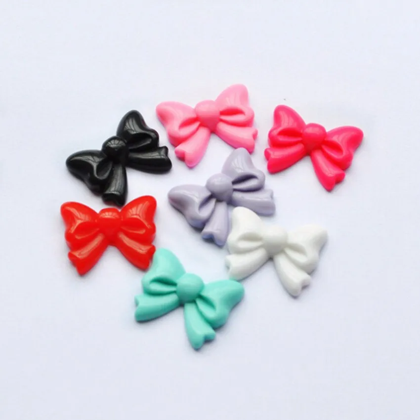10 шт/партия Горячая DIY лук смолы плоская спина, кабошон милый Botoes De Смола Cora DIY звезда Смола для украшения телефона