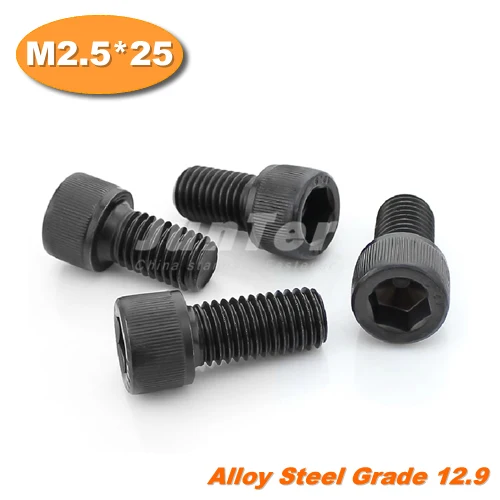 

1000pcs/lot DIN912 M2.5*25 Grade12.9 Alloy Steel Hex Socket Head Cap Screw