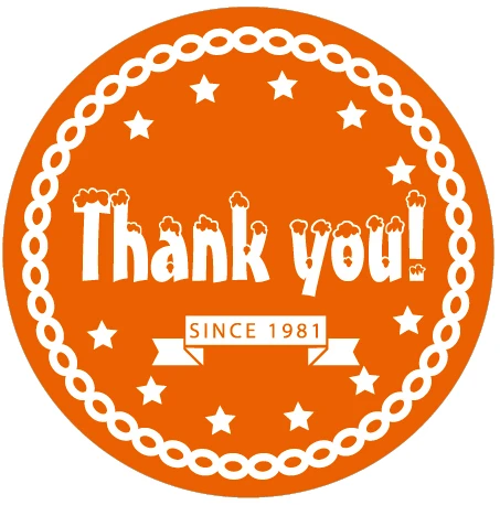 30mm diameter Thank you  Self-adhesive sealing paper sticker,6000 pcs/lot, Item No. TK02