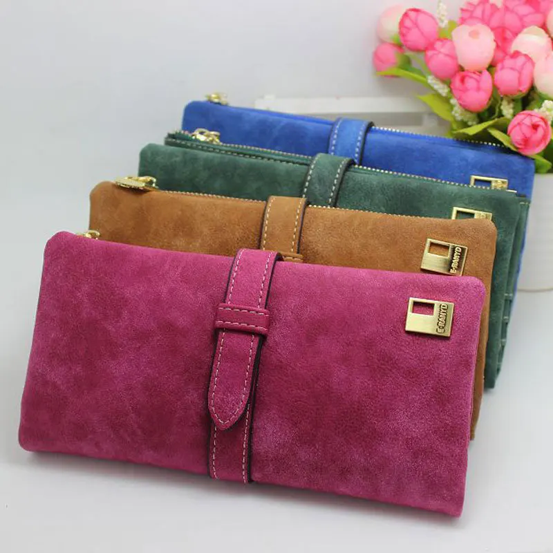 Женские кошельки из нубука модный дизайн женский клатч ручная сумка кошелек