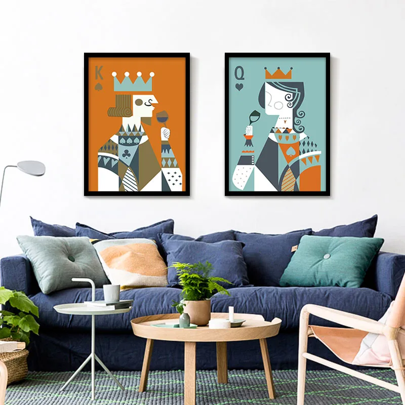 Современный мультяшный постер тыкать на стену высокое качество Модульная