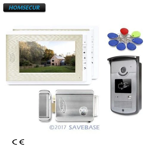 

HOMSECUR 7inch Hands-free Video Door Entry Call System with Intra-monitor Audio Intercom 1V2+Electric Lock