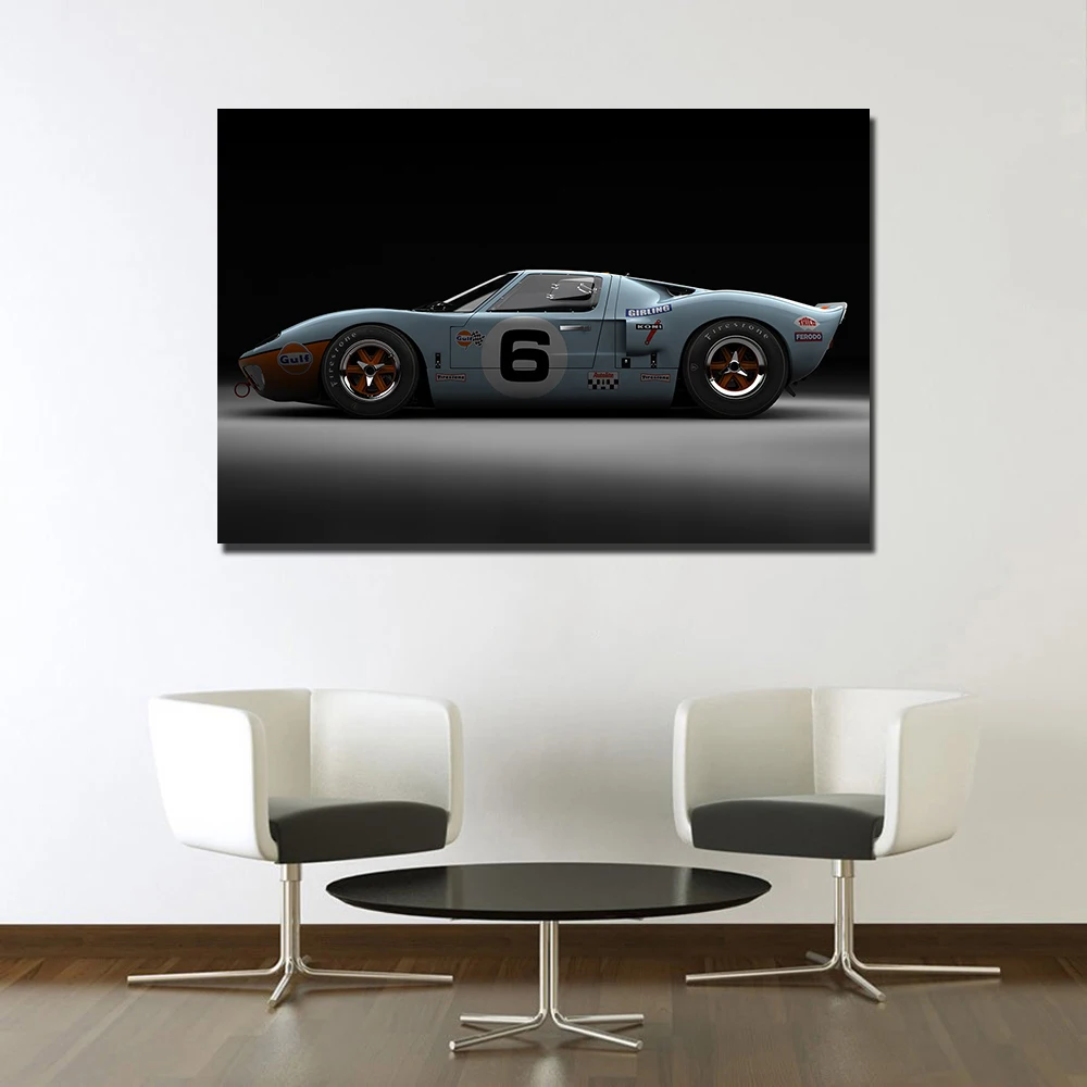 1969 Ford GT40 Le Mans Supercar плакаты настенные художественные картины декоративные для