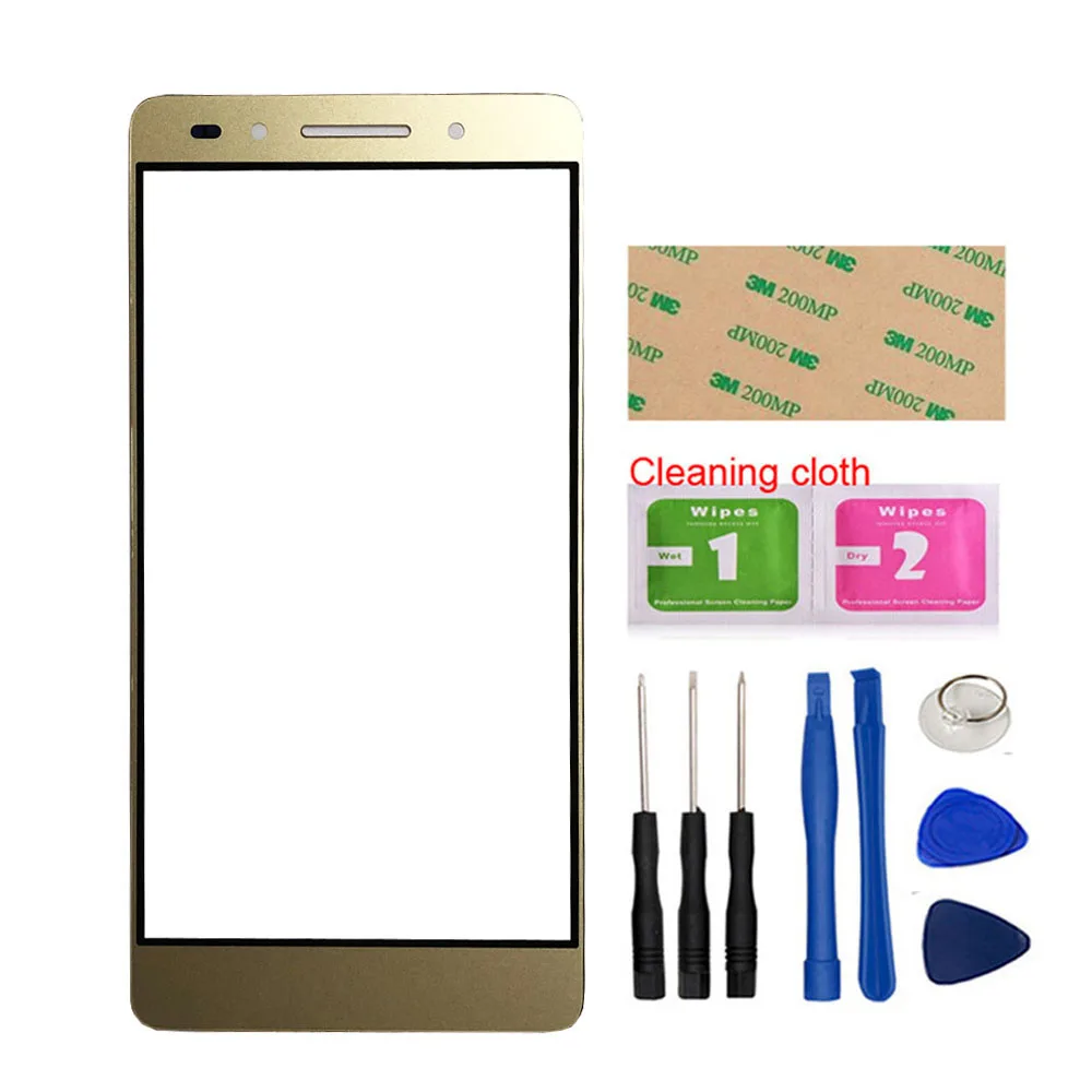 Gold And Tools YRFF Honor 7 мобильный сенсорный экран внешнее стекло для huawei Honor 7 запасная Передняя стеклянная панель - Цвет: Gold And Tools