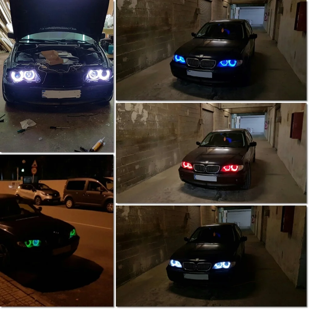 3014 LED 99 SMD Angel Eyes для BMW E46 комплект кольцевых гало без проектора белый (без фара