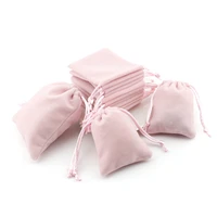 5pcslot high quality pink velvet bags 5x7 7x9 10x12cm ornament drawstring storage gift bag sundries pouches for jewelry package