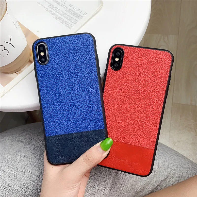 Тонкий ТПУ чехол для iphone X XS MAX XR тонкий гибридный тканевый 8 7 plus 6 6s Бизнес Стиль Coque
