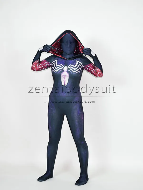 Gwenom Косплей Костюм Femme Symbiote Venom костюм паук Гвен Стэйси Супергероя человека