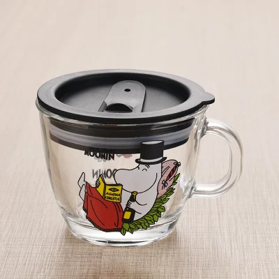 Cover C Moomin Новая мода мультфильм посуда для напитков младенцев стеклянный водный напиток Стакан Кружка прозрачная стеклянная ручка 210 мл стеклянная чашка безопасная Милая кружка - Цвет: Cover C