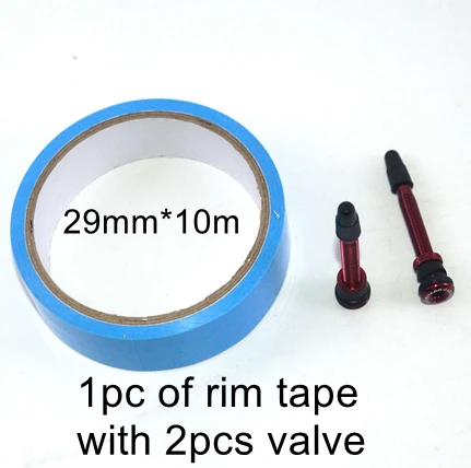 29mm with 2pcs valve 10 м бескамерные обода клейкие ленты Ширина 21/23/25/27/29/34 мм ниппели ценность для горного велосипеда, руль для шоссейного велосипеда, колеса велосипеда с дисковыми тормозами - Цвет: 29mm with 2pcs valve