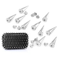 wituse sale 10 pcs 26mm silvery screw metal bullet spikes studs leathercraft rivets diy bag belt clothes cone screwback trendy
