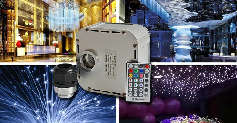 32 Вт RGB Мерцание светодиодный оптоволоконный светильник двигателя 28 клавиши РФ