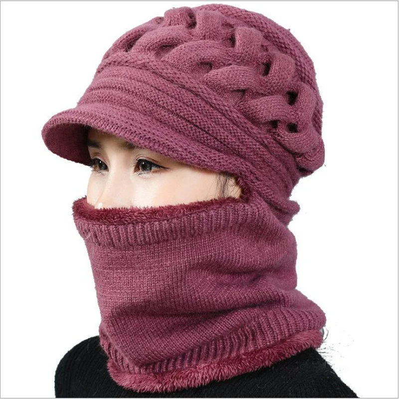 Зимние шапки Skullies Beanies, зимние шапки бини для женщин, шерстяной шарф, шапки, Балаклава, маска, шапка, вязаная шапка, подарок матери