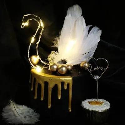 Женская Красивая карточка с лебедями из перьев высококачественное украшение для