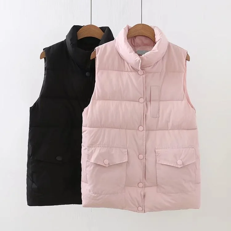 

2018 Women Sleeveless Coat Vests Plus Size Warm Winter Black Pink Cotton Vest Female Slim Vest Women's Windproof Warm Waistcoat